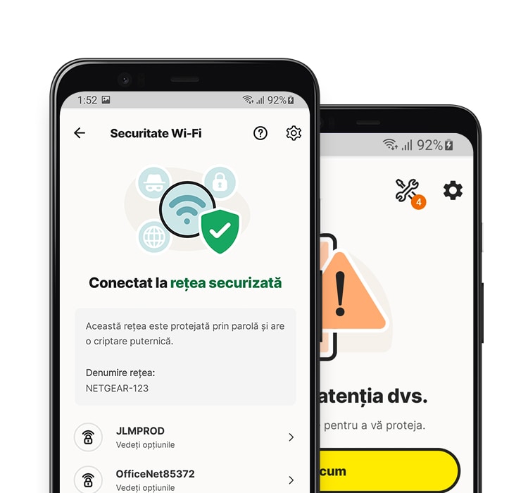 Aplicația Securitate Wi-Fi pe tabletă și telefon